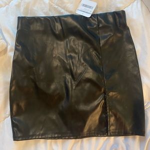 Cooper closet black leather skirt
